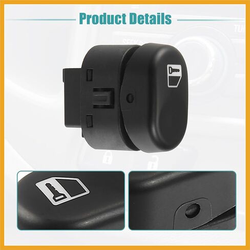 مفتاح قفل باب السيارة مناسب لسيارة شيفروليه ماليبو 2004-2008 رقم 15777133 - عبوة من قطعة واحدة بديلة باللون الأسود in Kuwait