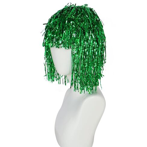 Hair Cap+ Green Tinsel Wig Funny Wigs for Women Green Sparkly Tinsel Wig Disco Ball Costume Wigs Photo Booth Props for St Patrick Day 80s Themed Party Christmas Halloween Cosplay Party in Saudi Arabia