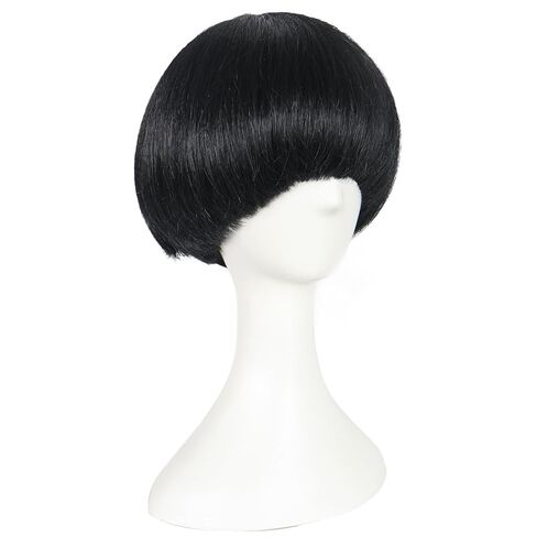 Hair Cap + Bowl Cut Wig Mushroom Wigs for Men Short Black Bob Hair With Bangs Funny Wigs Mens Wig Halloween Cosplay Party in Saudi Arabia