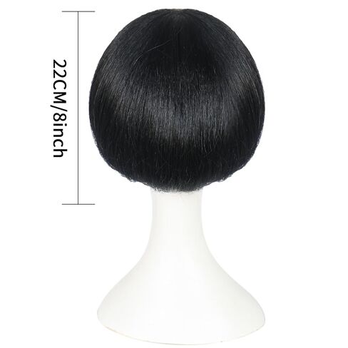 Hair Cap + Bowl Cut Wig Mushroom Wigs for Men Short Black Bob Hair With Bangs Funny Wigs Mens Wig Halloween Cosplay Party in Saudi Arabia