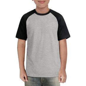 Boys Short Sleeve T Shirts Kids Summer Colorblock Tops Crewneck Casual Tee 5-14 Years in Kuwait