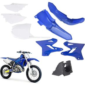 Plastic Kit Compatible with 2002-2020 Yamaha YZ125 YZ250 Motorcycle Complete Restyle Kit - Blue & White (8 Pieces) in Kuwait