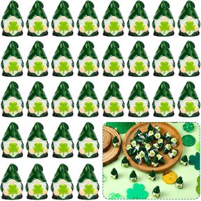 MOUNTCLIM 32 قطعة صغيرة من شخصيات جنوم عيد القديس باتريك، تماثيل صغيرة للقديس باتريك شامروك جنوم لهدية عيد القديس باتريك، صغيرة لإخفاء تماثيل الراتنج الأيرلندية المفضلة للحفلات الجيدة وإكسسوارات الحقائب in Kuwait