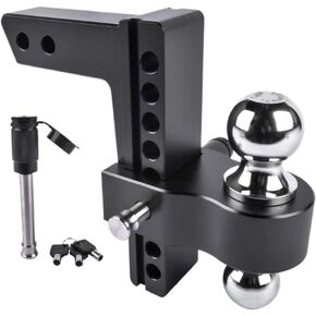 Adjustable Trailer Hitch, 12500 LBS Capacity, 2-Inch Receiver, 8-Inch Drop or Rise, Aluminum Construction in Kuwait