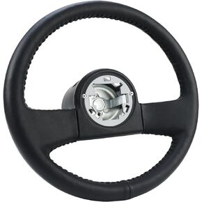 عجلة قيادة جلدية للسباق مقاس 13.8 بوصة من YHK، عجلة قيادة جلدية بمقبض أسود لسيارة كورفيت 1984-1989 in Kuwait