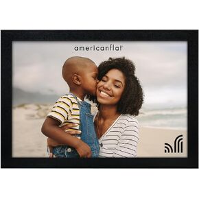 Americanflat 5x7 Magnetic Picture Frame for Refrigerator - Acrylic Panels with Back Magnet - Use as 4x6 Frame with Mat or Display 5x7 Photo Without Mat - Magnetic Frames for Locker Decor - Black in Saudi Arabia