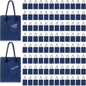 Sherr 100 Pack Mini Gift Bags Bulk, 4 x 2.75 x 4.5 Inches Paper Bags with Gift Tags, Extra Small Paper Gift Bags with Handles for Birthday Gifts, Party Favors, Weddings(Black) in Kuwait