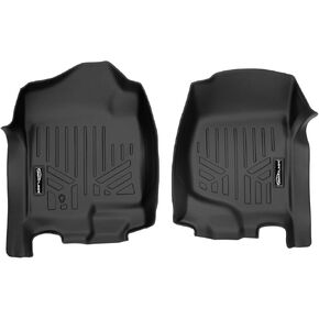 مجموعة سجادات أرضية MAXLINER للصف الأول باللون الأسود متوافقة مع 2007-2013 Silverado/Sierra 1500-2007-14 2500/3500 HD Crew أو الكابينة الممتدة in Kuwait