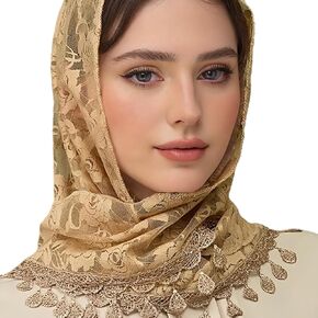 Tassels Lace Mantilla Veils Head Scarf Catholic Bridal Veils Chapel Shawl Wrap for Various Formal Occasion in Kuwait