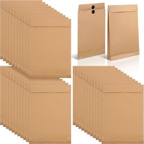 30 حزمة من مظاريف ورق الكرافت الكبيرة القابلة للتوسيع، 9.3 بوصة × 13 بوصة، مظاريف بريدية كبيرة بإغلاق بخطاف وحلقة، مغلف كتالوج مضاد للتمزق لتخزين مستندات الملفات الورقية في المكاتب، بني in Kuwait