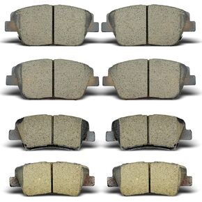Ceramic Front Rear Brake Pad Set Compatible with Dodge Avenger Caliber, Jeep Compass Patriot, Mitsubishi Lancer Outlander Sport,D866 D1037 in Kuwait