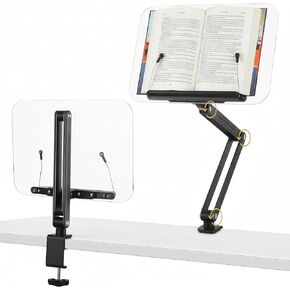 حامل كتب بمشبك مكتب مع ذراع قابل للتعديل، حامل كتب مريح لسطح المكتب للقراءة، حامل كتب الطبخ قابل للطي مع مشبك للمكتب، حامل قراءة الكتب بدون استخدام اليدين in Kuwait