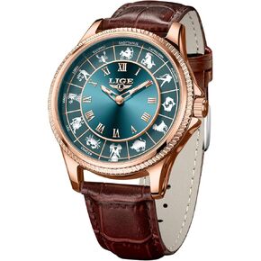 Mens Watches,Unique Roulette Style Quartz Analog Watch,45MM Big Face Alloy Waterproof Glowing Watch for Men,Exquisite and Durable Leather Strap,Casual Fashionable Men's Wrist Watches in Saudi Arabia