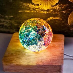 60mm Ice Cracked Crystal Ball Paperweight with Stand Decorative Healing Glass Ball – Christmas Decor Feng Shui Home Ornaments Divination, Photography, Gothic-Style Gifts in Kuwait