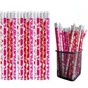 48 قطعة من أقلام الرصاص الخشبية لعيد الحب على شكل قلب مع ممحاة لمستلزمات حفلات عيد الحب in Kuwait