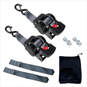 أشرطة سقاطة قابلة للسحب مثبتة بمسامير - أشرطة ربط رافدة للقارب - مثالية للدراجات النارية، والتزلج على الماء، ونقل البضائع الثقيلة (عبوة من قطعتين) (2 بوصة × 8 قدم) in Kuwait