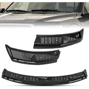 FL3Z15022A69B ممسحة الزجاج الأمامي لوحة القلنسوة متوافقة مع 2015-2020 Ford F150 غطاء النافذة الأمامية لوحة إدراج مع خراطيم الفوهات استبدال FL3Z15022A69-B FL3Z15022A68C، اليسار واليمين in Kuwait