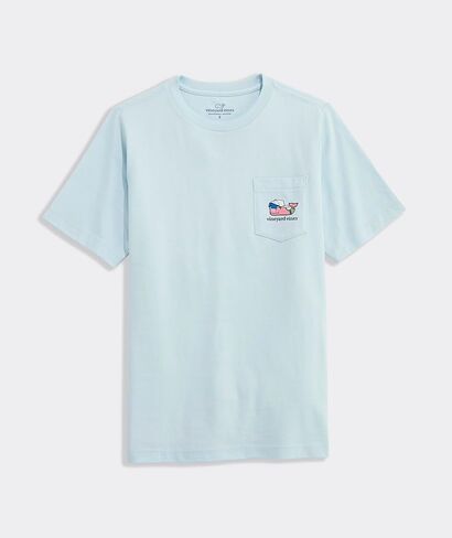 تيشيرت للأولاد من Vineyard Vines للأولاد من Beachy Surf Whale بأكمام قصيرة وجيب in Kuwait