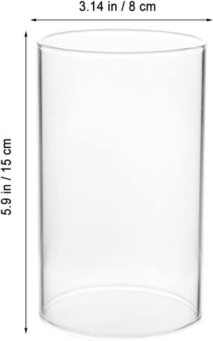 NOLITOY Candle Holder Tube Shade 2pcs Candle Holder Sleeve, Clear Glass Bottomless Cylinder Candleholder, Candle Chimney Tube Cover, Open Ended Candle Shade Open Ended in Saudi Arabia