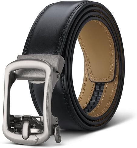 VANNANBA Retro Ratchet Belt for Men Dress Casual, Click Belts Genuine Leather with Alloy Buckle & Gift Box, Trim to Fit in Saudi Arabia