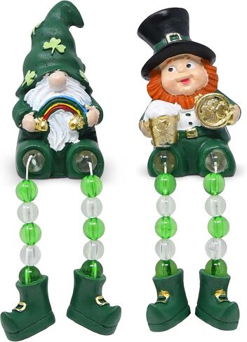 Gift Boutique St. Patrick’s Day Shelf Sitters with Bead Legs – 2 Pack Leprechaun Figurines, 3" Resin Irish Gnome Decorations for Table or Mantel Decor in Saudi Arabia