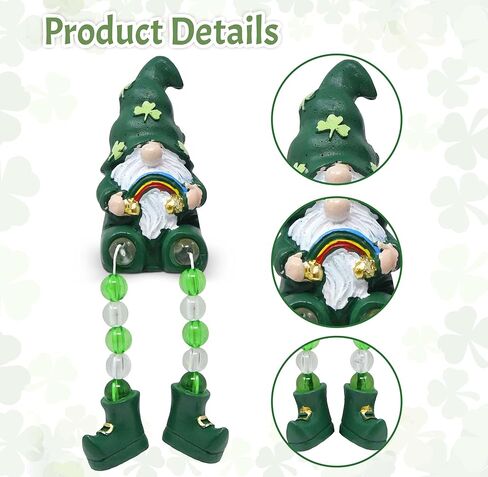 Gift Boutique St. Patrick’s Day Shelf Sitters with Bead Legs – 2 Pack Leprechaun Figurines, 3" Resin Irish Gnome Decorations for Table or Mantel Decor in Saudi Arabia