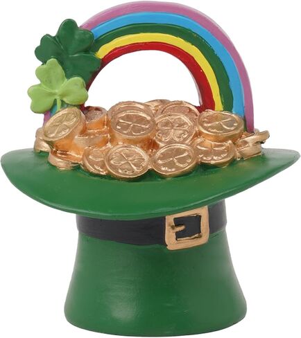 St Patricks Day Figurines Statue - Desktop Figurines Saint Patricks Day Irish Lucky Leprechaun Shamrock Hat Table Decor Resin Tabletop Figurine Green Clover Holiday Decorations Indoor 3.5x3.7x4 inch in Saudi Arabia