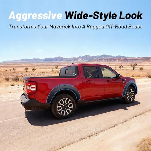 4 قطع حاجز مشاعل لسيارة Ford Maverick 2022-2025، مجموعة حواجب ذات عجلة عريضة، زخرفة حاجز أمامي وخلفي، تركيب بدون مثقاب، ملحقات شاحنة شديدة التحمل على الطرق الوعرة (أسود غير لامع) in Kuwait