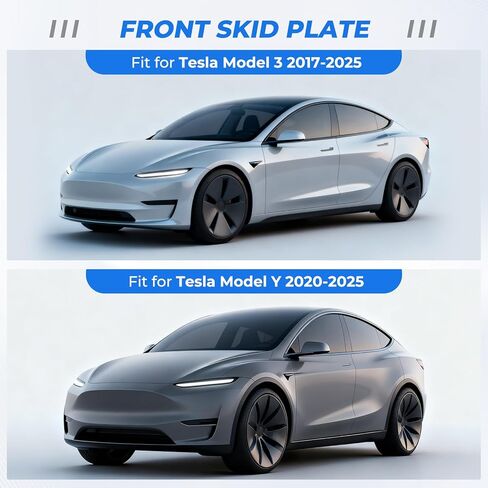 لوحة انزلاقية أمامية متوافقة مع طراز Tesla 3 2017-2025 وموديل Y 2020-2025، هيكل غطاء حماية من الرذاذ تحت المحرك مع ملحقات التثبيت in Kuwait