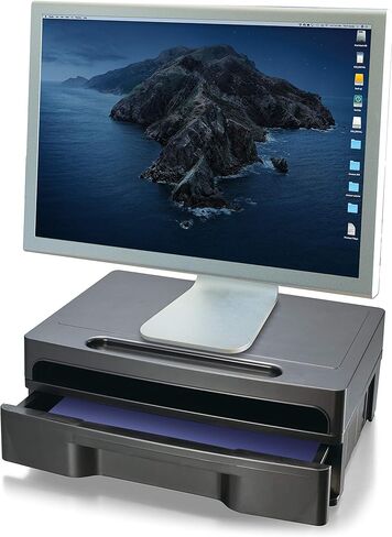 OIC® Monitor Stand With Drawer, Black in Kuwait