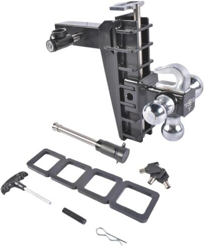 2.0 Inch Receiver Hitch with 8 Inch Drop Adjustable Design, 17000 lbs Capacity in Kuwait