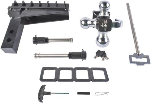 2.0 Inch Receiver Hitch with 8 Inch Drop Adjustable Design, 17000 lbs Capacity in Kuwait