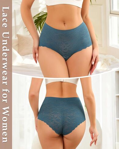 ملابس داخلية Aijolen BoyShorts للنساء سراويل داخلية من الدانتيل بدون خياطة ناعمة وقابلة للتمدد، 5 قطع in Kuwait