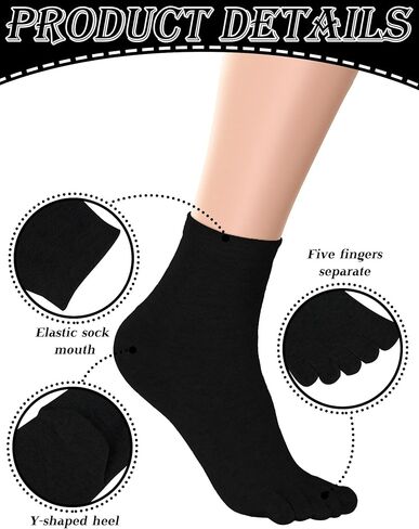 Bencailor Women Toe Socks Cotton Breathable Compression Crew Five Toe Sock for Women Men Athletic Running in Saudi Arabia