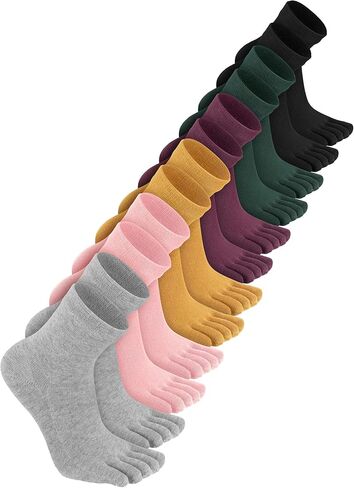 Bencailor Women Toe Socks Cotton Breathable Compression Crew Five Toe Sock for Women Men Athletic Running in Saudi Arabia