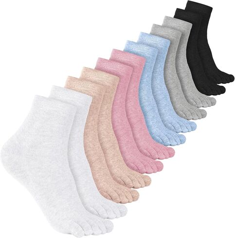 Bencailor Women Toe Socks Cotton Breathable Compression Crew Five Toe Sock for Women Men Athletic Running in Saudi Arabia