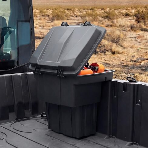 صندوق تخزين سرير KEMIMOTO UTV سعة 5.8 جالون متوافق مع Polaris Ranger 1500 XD Premium/Northstar 2024 2025 2026، صندوق تخزين البضائع بطبقة مزدوجة، قفل ملحقات حقيبة صندوق السيارة الخلفي المقاوم للماء غير متضمن in Kuwait
