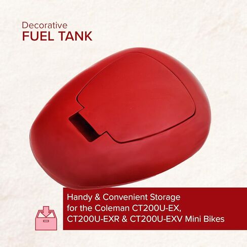 AlveyTech Decorative Fuel Tank for the Coleman CT200U-EX, CT200U-EXR & CT200U-EX V Mini Bike (Red) - Cosmetic or Faux Accessory Gas Tank is for Storage Only, With Lid, Parts for Dirt Mini Bikes in Saudi Arabia