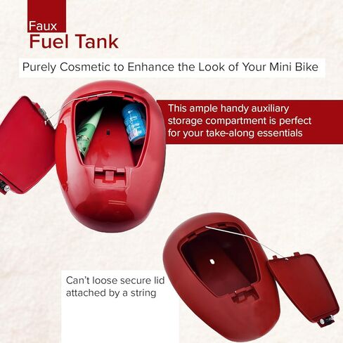 AlveyTech Decorative Fuel Tank for the Coleman CT200U-EX, CT200U-EXR & CT200U-EX V Mini Bike (Red) - Cosmetic or Faux Accessory Gas Tank is for Storage Only, With Lid, Parts for Dirt Mini Bikes in Saudi Arabia