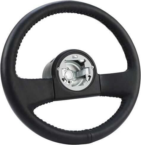 عجلة قيادة جلدية للسباق مقاس 13.8 بوصة من YHK، عجلة قيادة جلدية بمقبض أسود لسيارة كورفيت 1984-1989 in Kuwait