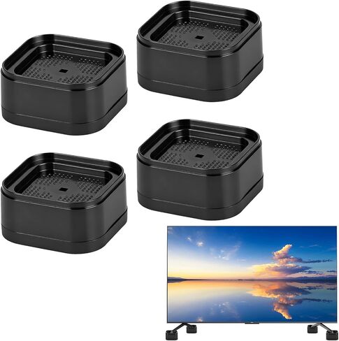 4 قطع من مكعبات رفع حامل التلفاز، كتل ارتفاع قابلة للتعديل للخدمة الشاقة لرفع حامل التلفاز، رفع كتلة مستطيلة قابلة للتعديل، وسادات رفع تلفزيون متينة غير قابلة للانزلاق للمنزل والمكتب in Kuwait