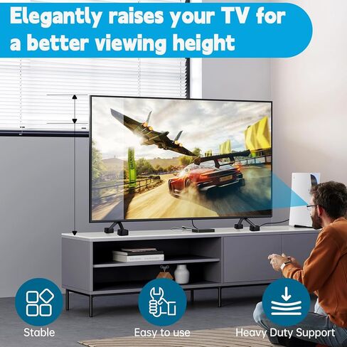 4 قطع من مكعبات رفع حامل التلفاز، كتل ارتفاع قابلة للتعديل للخدمة الشاقة لرفع حامل التلفاز، رفع كتلة مستطيلة قابلة للتعديل، وسادات رفع تلفزيون متينة غير قابلة للانزلاق للمنزل والمكتب in Kuwait