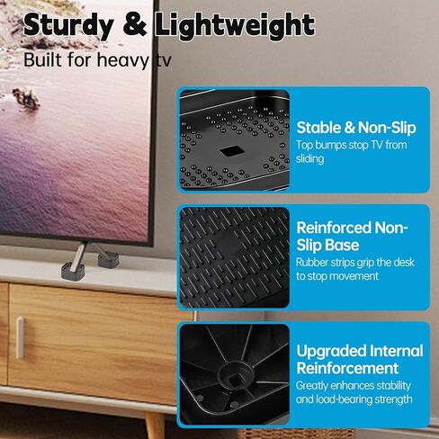 4 قطع من مكعبات رفع حامل التلفاز، كتل ارتفاع قابلة للتعديل للخدمة الشاقة لرفع حامل التلفاز، رفع كتلة مستطيلة قابلة للتعديل، وسادات رفع تلفزيون متينة غير قابلة للانزلاق للمنزل والمكتب in Kuwait