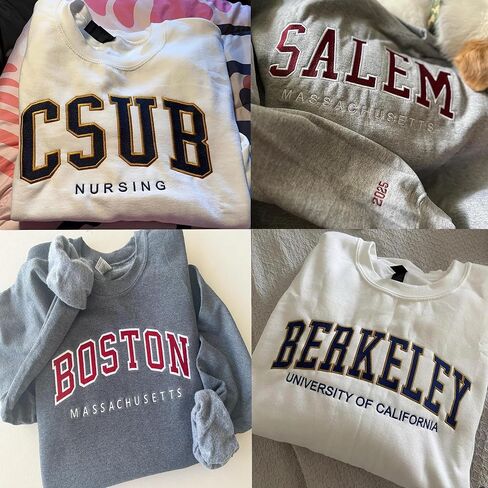 Custom Embroidered Sweatshirts & Hoodies - Design Your Own Text or Name - Personalized Crewneck Pullover for Women, Men - Gifts for Mom, Mother's Day, Father's Day, Birthday & Christmas in Saudi Arabia