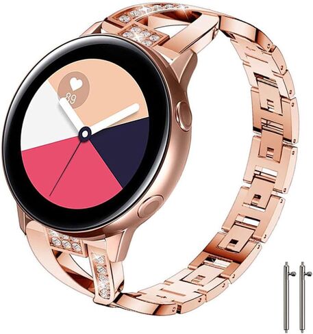 Sankel Compatible for Samsung Galaxy Watch 6/5/4/Galaxy Watch Active 2 40mm&44mm Bands,Women Metal Replacement Bracelet Strap Wristband for Galaxy Watch Active/Galaxy Watch 42mm/Gear Sport (Silver) in Kuwait