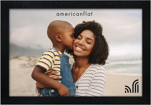 Americanflat 5x7 Magnetic Picture Frame for Refrigerator - Acrylic Panels with Back Magnet - Use as 4x6 Frame with Mat or Display 5x7 Photo Without Mat - Magnetic Frames for Locker Decor - Black in Saudi Arabia