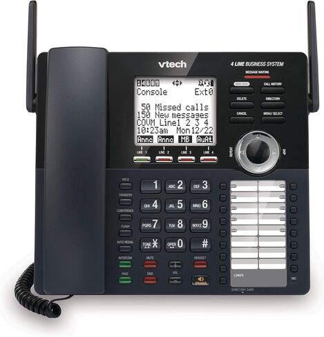 مجموعة من VTech AM18447+ (4) AM18047 نظام هاتف مكتب صغير قابل للتوسيع بأربعة خطوط مع جهاز الرد الآلي والاتصال الداخلي والمضيف التلقائي والموسيقى في الانتظار in Saudi Arabia