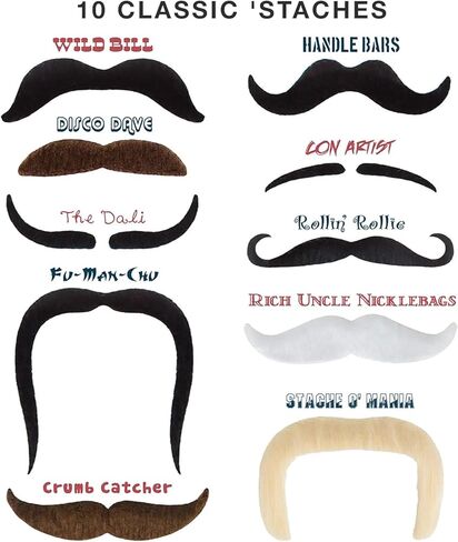 تشكيلة السيد موستاشيو العشرة الأكثر رجولة على الإطلاق، أسود، مقاس واحد in Kuwait