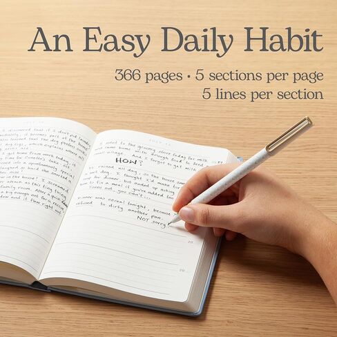 مجلة أكسفورد One Line a Day لمدة 5 سنوات، كتاب ذاكرة تذكار يومي مع إدخالات غير مؤرخة، 366 صفحة، 5.6 بوصة × 8.3 بوصة، غلاف صلب أزرق شاحب، علامات شريطية وجيب للصور والتذكارات (1017048) in Kuwait