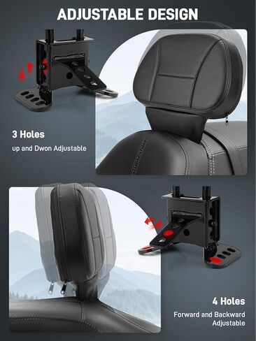 مسند ظهر للسائق، مسند ظهر للسائق قابل للتعديل، مسند ظهر للدراجة النارية مناسب لدراجة Harley Davidson Touring Road Glide Street Glide Road King Electra Glide 1997-2024 in Kuwait